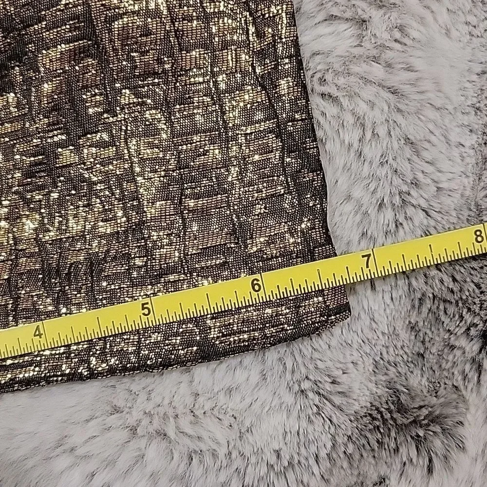 Michael Costello X Revolve Waverly Pants. Textured metallic gold and black, Med